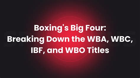 top boxing organizations|Boxing Rankings: A Complete List .